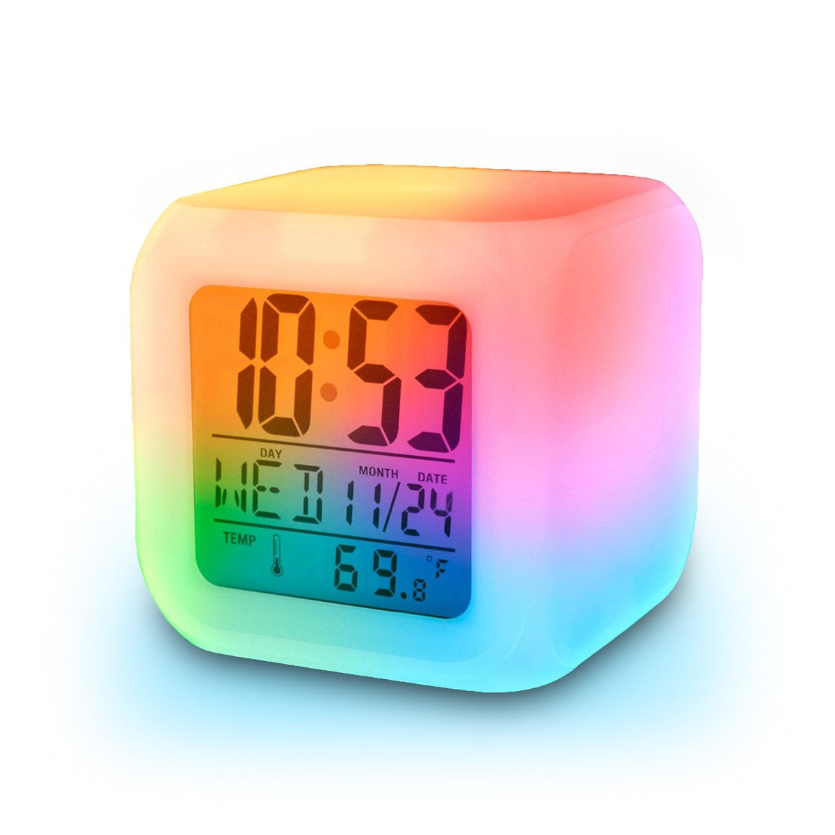 7 Colour Changing LED Digital Alarm Clock Table Watch Multicolour GenzVybs